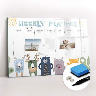 Tableau effaçable magnétique Agenda hebdomadaire pour enfants