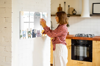 Tableau effaçable magnétique Agenda hebdomadaire pour enfants