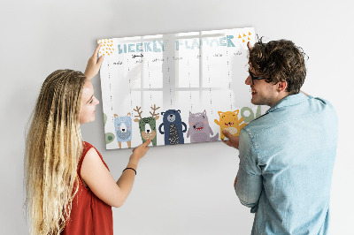 Tableau effaçable magnétique Agenda hebdomadaire pour enfants