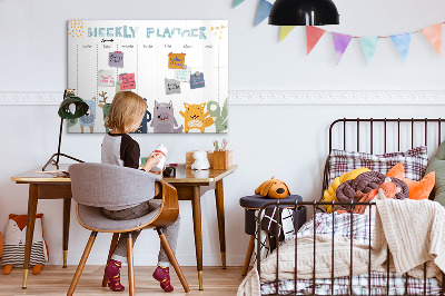 Tableau effaçable magnétique Agenda hebdomadaire pour enfants