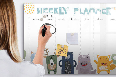 Tableau effaçable magnétique Agenda hebdomadaire pour enfants