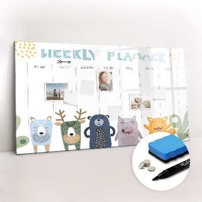 Tableau effaçable magnétique Agenda hebdomadaire pour enfants