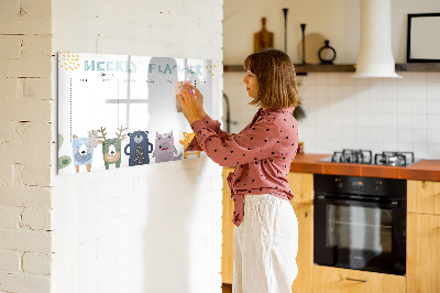 Tableau effaçable magnétique Agenda hebdomadaire pour enfants