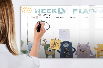 Tableau effaçable magnétique Agenda hebdomadaire pour enfants