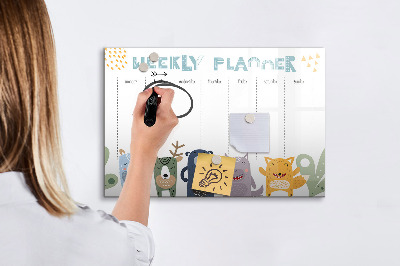 Tableau effaçable magnétique Agenda hebdomadaire pour enfants