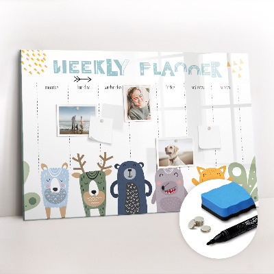 Tableau effaçable magnétique Agenda hebdomadaire pour enfants