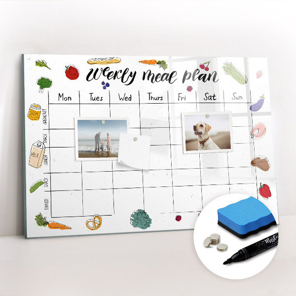 Tableau magnétique mural Menu de la semaine