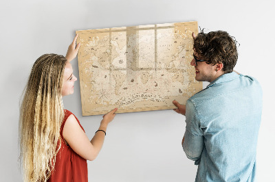 Tableau magnétique mural Carte du monde vintage