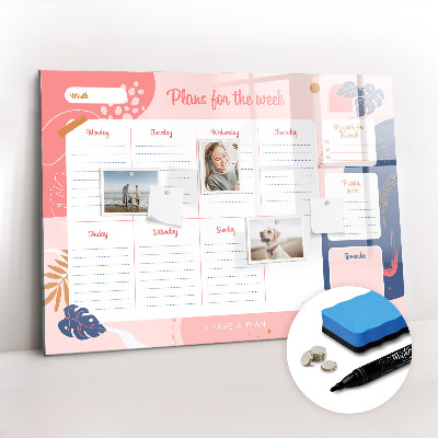 Tableau effaçable magnétique Agenda hebdomadaire