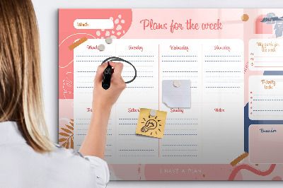 Tableau effaçable magnétique Agenda hebdomadaire