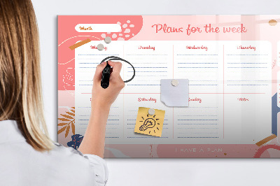 Tableau effaçable magnétique Agenda hebdomadaire