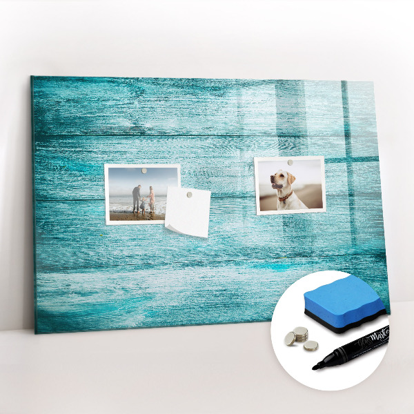 Tableau effaçable magnétique Vieux bois bleu