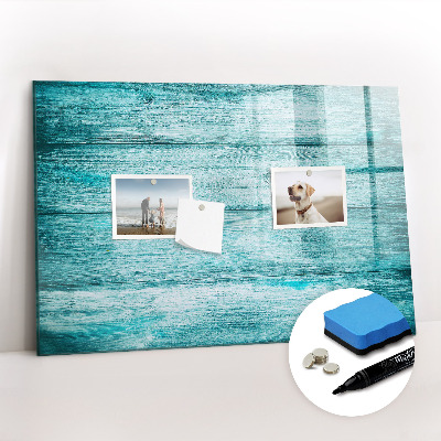 Tableau effaçable magnétique Vieux bois bleu