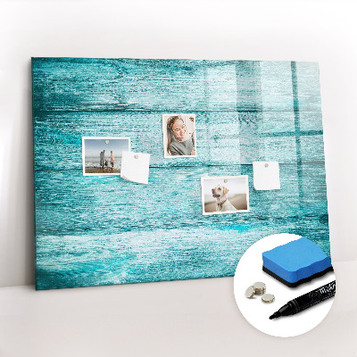 Tableau effaçable magnétique Vieux bois bleu
