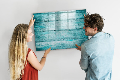 Tableau effaçable magnétique Vieux bois bleu
