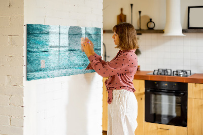 Tableau effaçable magnétique Vieux bois bleu