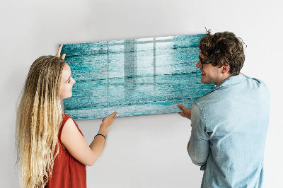 Tableau effaçable magnétique Vieux bois bleu