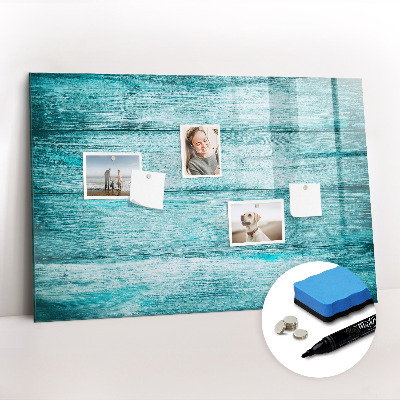 Tableau effaçable magnétique Vieux bois bleu