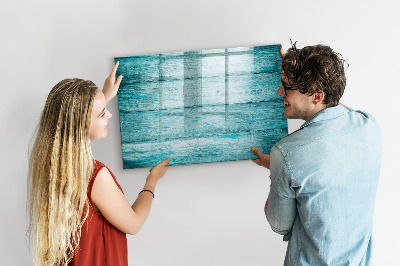 Tableau effaçable magnétique Vieux bois bleu