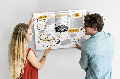 Tableau verre magnétique Objectifs du Nouvel An