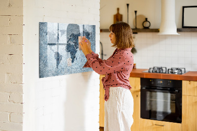 Tableau effaçable magnétique Carte peinte du monde