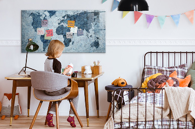 Tableau effaçable magnétique Carte peinte du monde