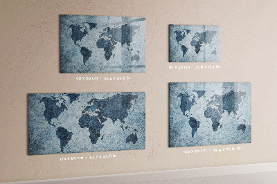 Tableau effaçable magnétique Carte peinte du monde