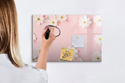 Tableau magnétique mural Fleurs de marguerite