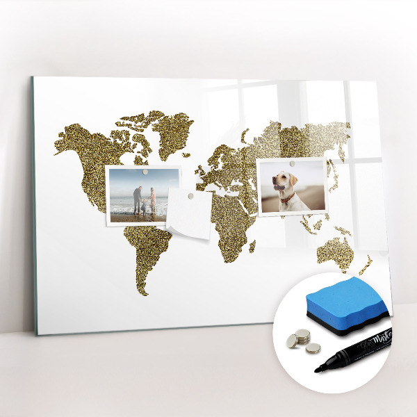 Tableau effaçable magnétique Carte du monde