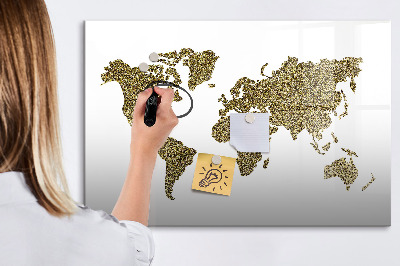 Tableau effaçable magnétique Carte du monde