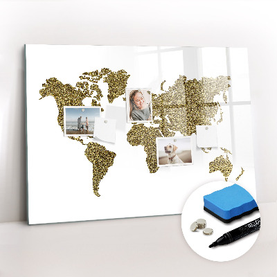 Tableau effaçable magnétique Carte du monde