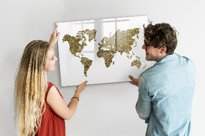 Tableau effaçable magnétique Carte du monde