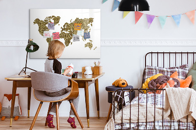 Tableau effaçable magnétique Carte du monde