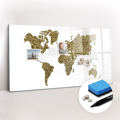 Tableau effaçable magnétique Carte du monde