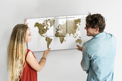 Tableau effaçable magnétique Carte du monde