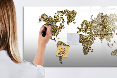 Tableau effaçable magnétique Carte du monde