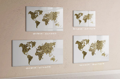 Tableau effaçable magnétique Carte du monde