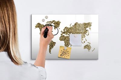 Tableau effaçable magnétique Carte du monde