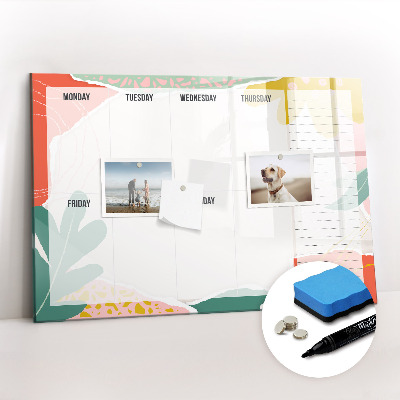 Tableau magnétique mural Agenda hebdomadaire simple