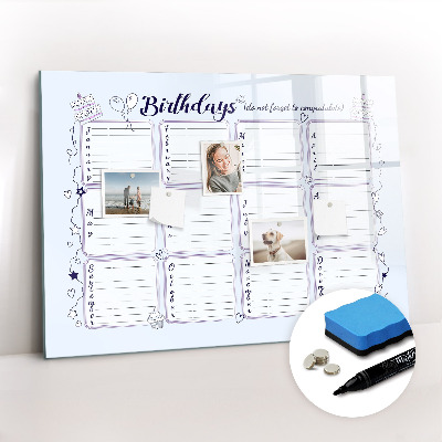 Tableau magnétique mural Note d'anniversaire