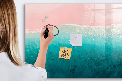 Tableau effaçable magnétique Plage de sable de mer