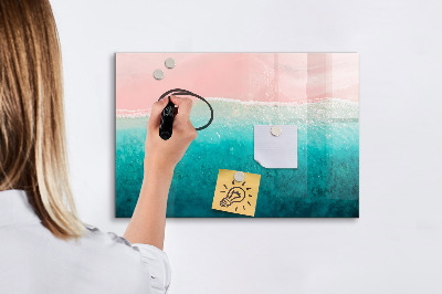Tableau effaçable magnétique Plage de sable de mer