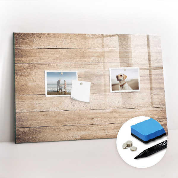 Tableau verre magnétique Texture bois