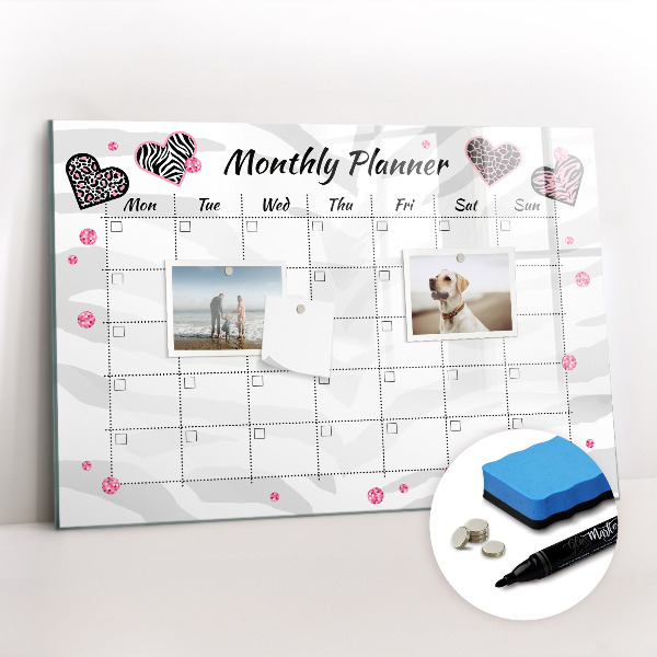 Tableau effaçable magnétique Agenda mensuel de mode