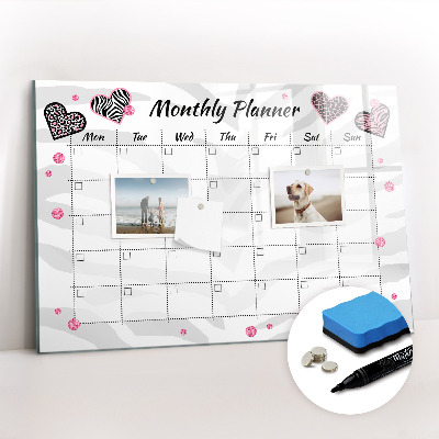 Tableau effaçable magnétique Agenda mensuel de mode