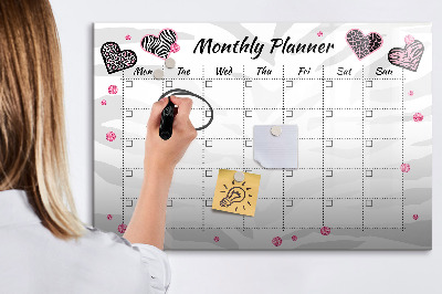 Tableau effaçable magnétique Agenda mensuel de mode