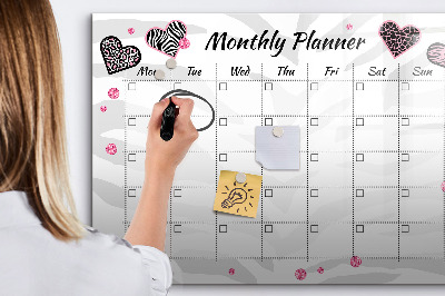 Tableau effaçable magnétique Agenda mensuel de mode