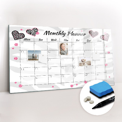 Tableau effaçable magnétique Agenda mensuel de mode