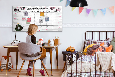 Tableau effaçable magnétique Agenda mensuel de mode
