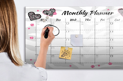 Tableau effaçable magnétique Agenda mensuel de mode